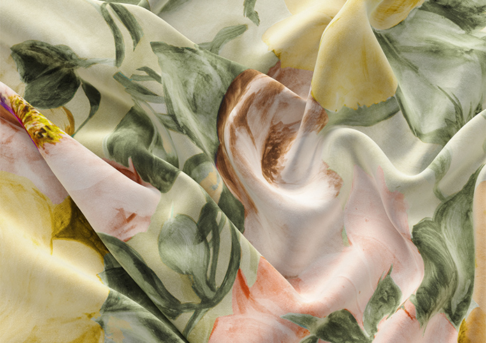 Amelia Faux Silk, Honeydew - Motorised Roman Blind - Image 4